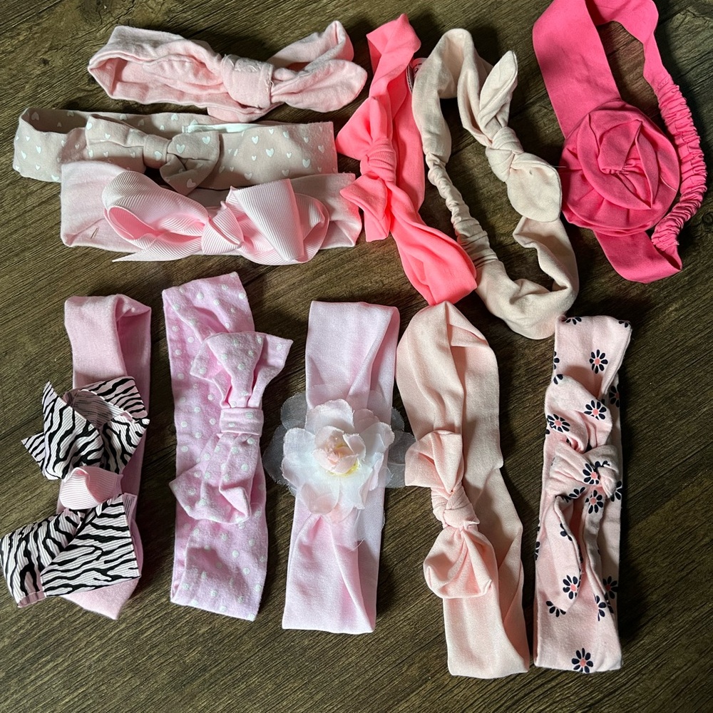 LOT OF 11 CUTE PINK HEADBANDS